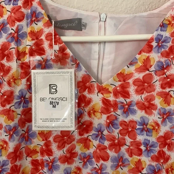 NWT Women's Summer V-neck boho bell sleeve Dress - Picture 5 of 7